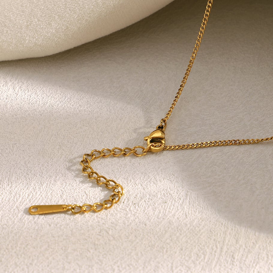 Einfache Serie OL Einfarbig Edelstahl Damen Kette Halsketten Bild3