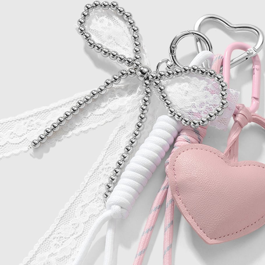 Classic Leather Heart Alloy Bag Charms Picture4
