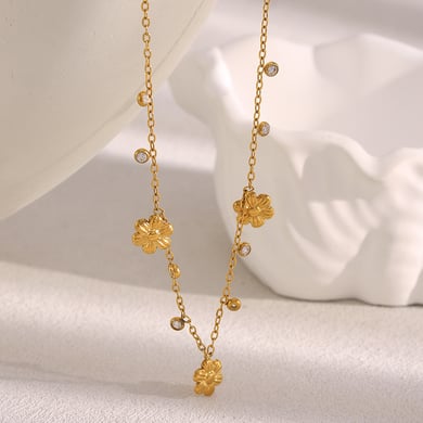 Mode OL Einfarbig Edelstahl frauen Kette Halsketten h5 Bild2