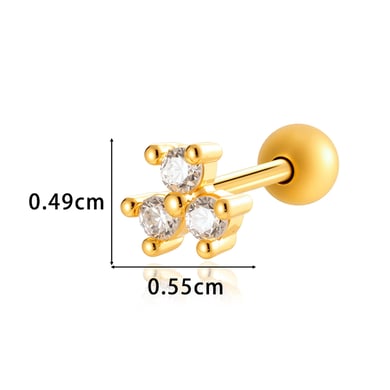 1 Pair Simple Series Simple Geometric Copper   Gold Color  Zircon Women's Piercings Earrings h5 Picture2