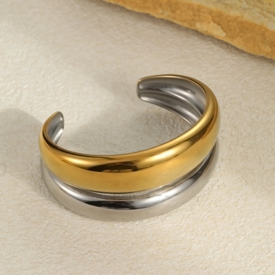 Simple Series Simple Mixed Color Stainless Steel  Gold Color  Women's Bangles Picture3