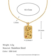 Ster en Maan Vierkante Ketting - Goud Afbeelding2