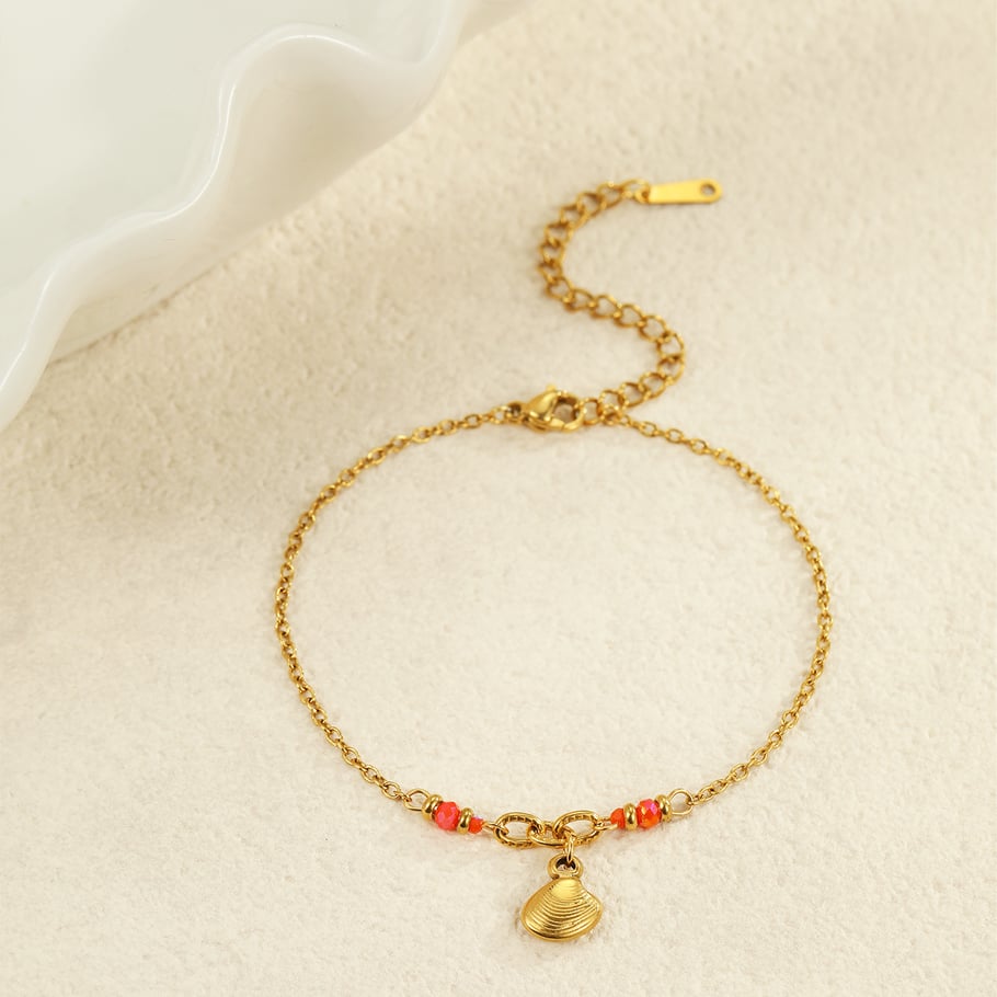 1 Paar Charm-Armbänder aus Edelstahl der Romantic Series Vacation Turtle in Goldfarbe für Damen Bild4