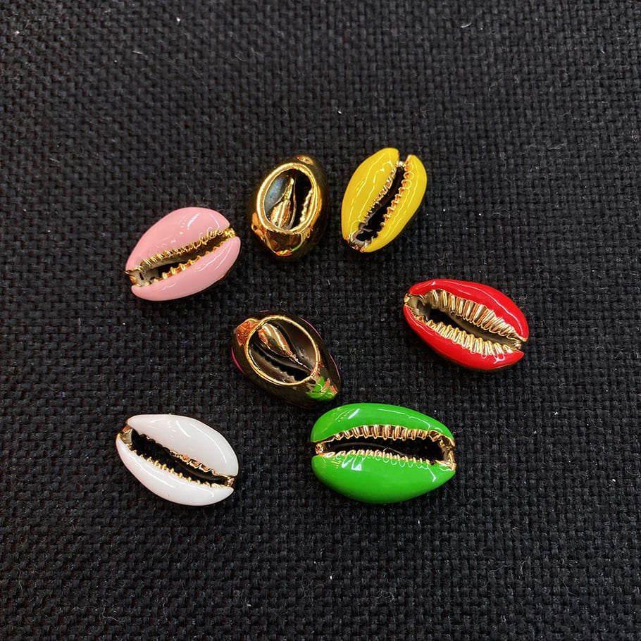 1 Piece Oil-spot Glazing Gold Color Conch Women's Pendants Picture3