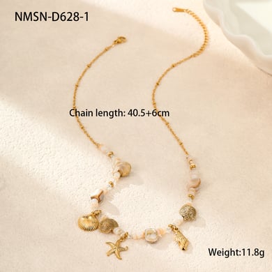 Collares para mujer estilo resort con colgante de temática oceánica h5 Imagen2