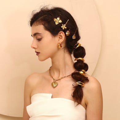 1 Piece Stylish Ocean Series Gold - colored Stainless Steel Hair Ties h5 Picture2
