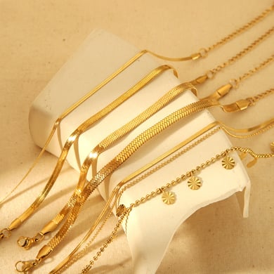 1 Paar Fußkettchen aus Edelstahl der Simple Series für den täglichen Gebrauch in Gold h5 Bild2