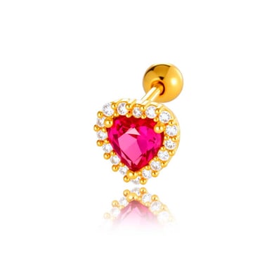 1 Pair Simple Series Simple Heart Copper   Gold Color  Zircon Women's Piercings Earrings h5 