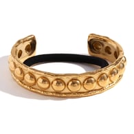 Exaggerated raised dot bracelet hair tie - gold 