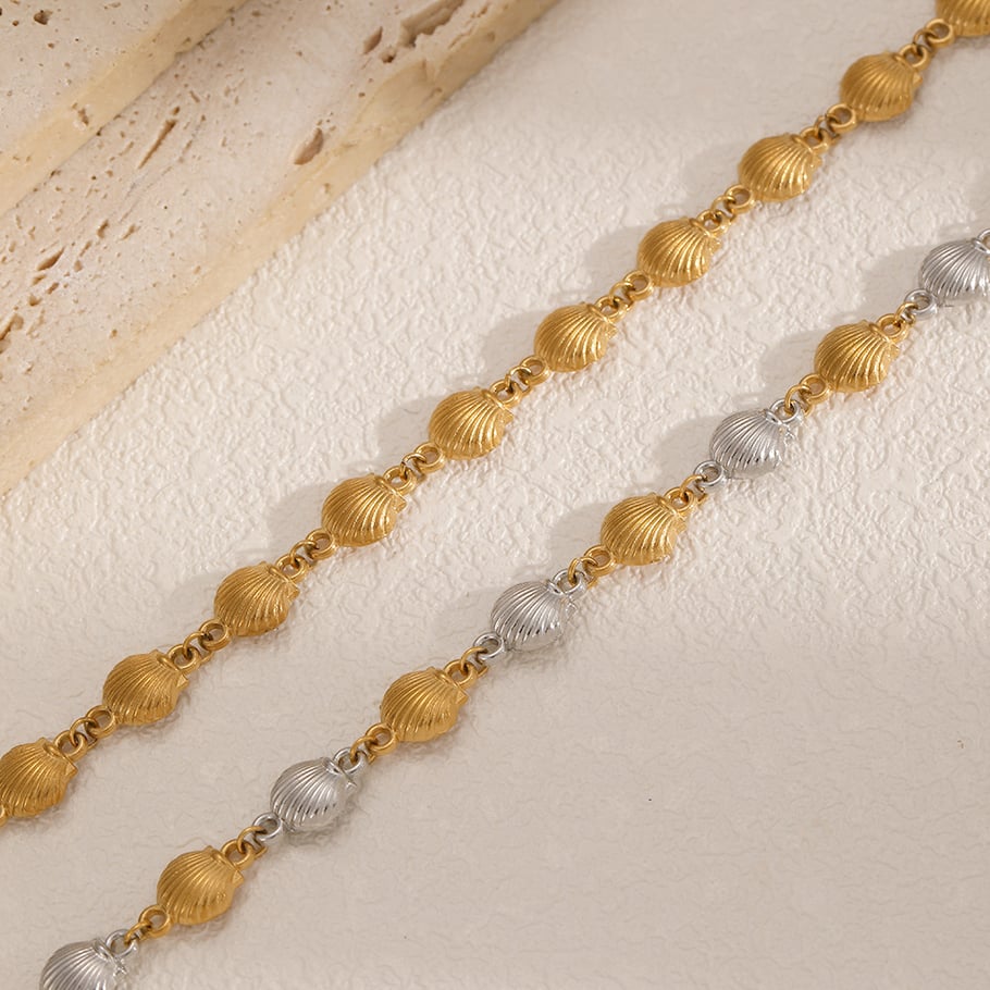 Pulseras de cadena de acero inoxidable color dorado estilo Ins Imagen3