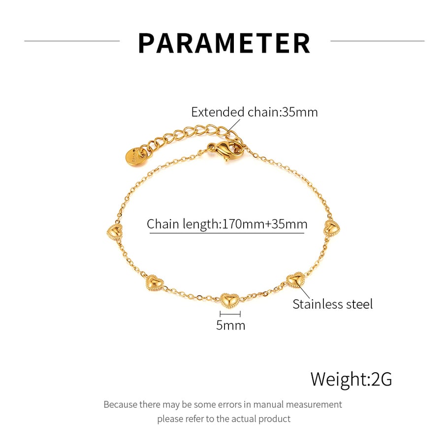 Herz Edelstahl Gold Farbe Charm Armbänder Bild2