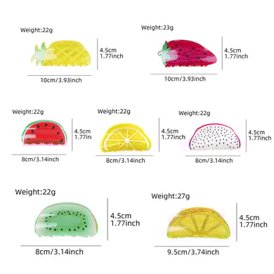 1 pezzo di fermaglio per capelli da donna in acetato della serie Fruit, stile fresco h5 Immagine7
