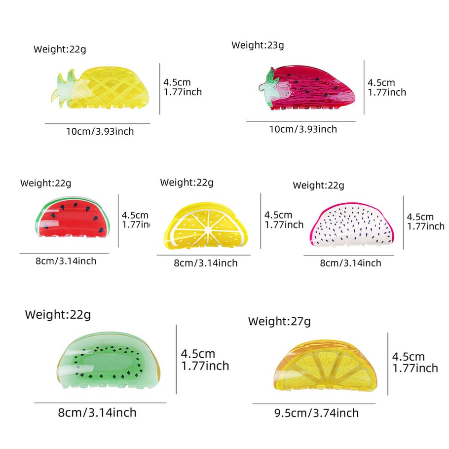 1 pezzo di fermaglio per capelli da donna in acetato della serie Fruit, stile fresco Immagine7