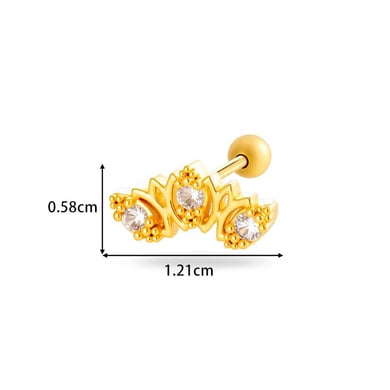 Mond Kupfer Gold Farbe Zirkon Piercings Ohrringe h5 Bild2
