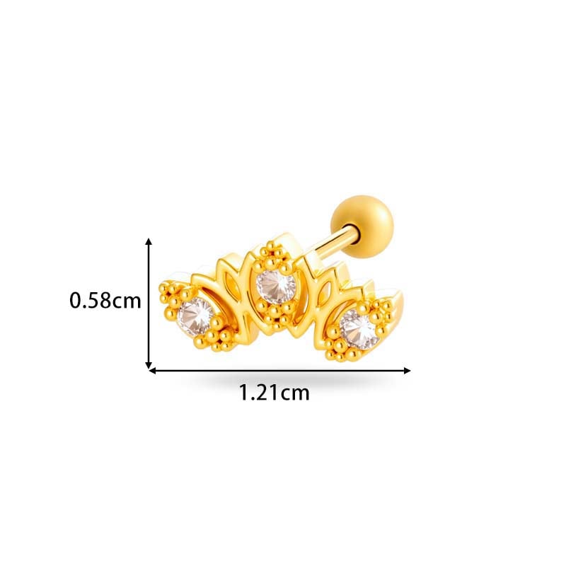 Mond Kupfer Gold Farbe Zirkon Piercings Ohrringe Bild2