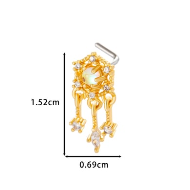 1 pièce de piercing de nez délicat en cuivre doré et zircon pour femme h5 Image2