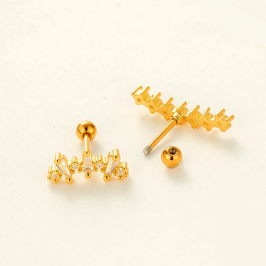 Stern Kupfer Gold Farbe Piercings Ohrringe Bild3