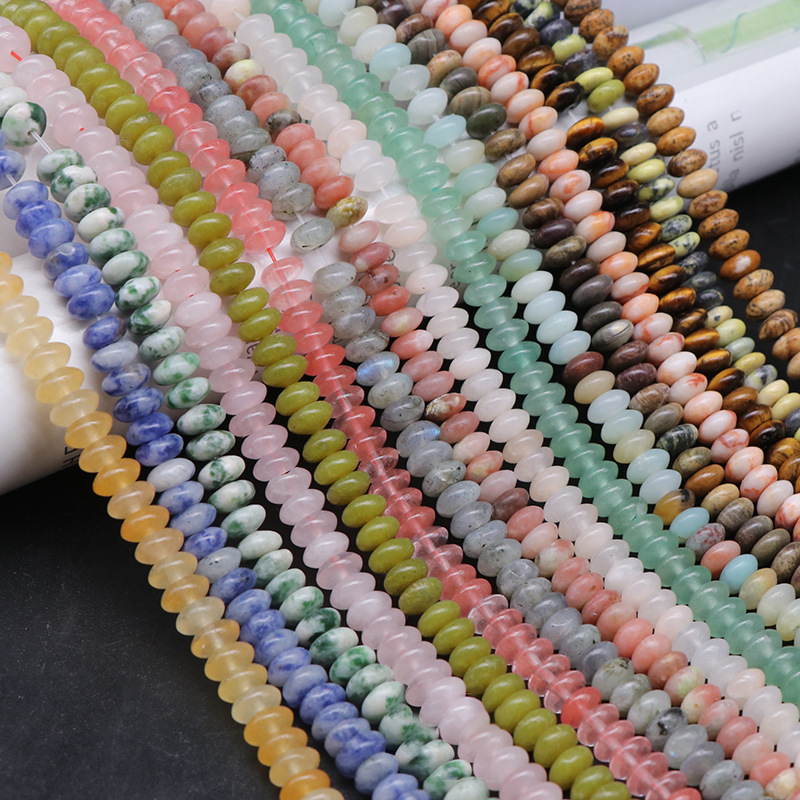 1 Strang Schmuckperlen aus natürlicher Abakus-Perle aus Stein der Romantischen Serie (Perlengröße: 3 mm * 6 mm) Bild2