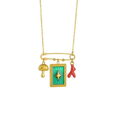 Charming Polychrome Stainless Steel Gold Color Women's Pendant Necklaces h5 