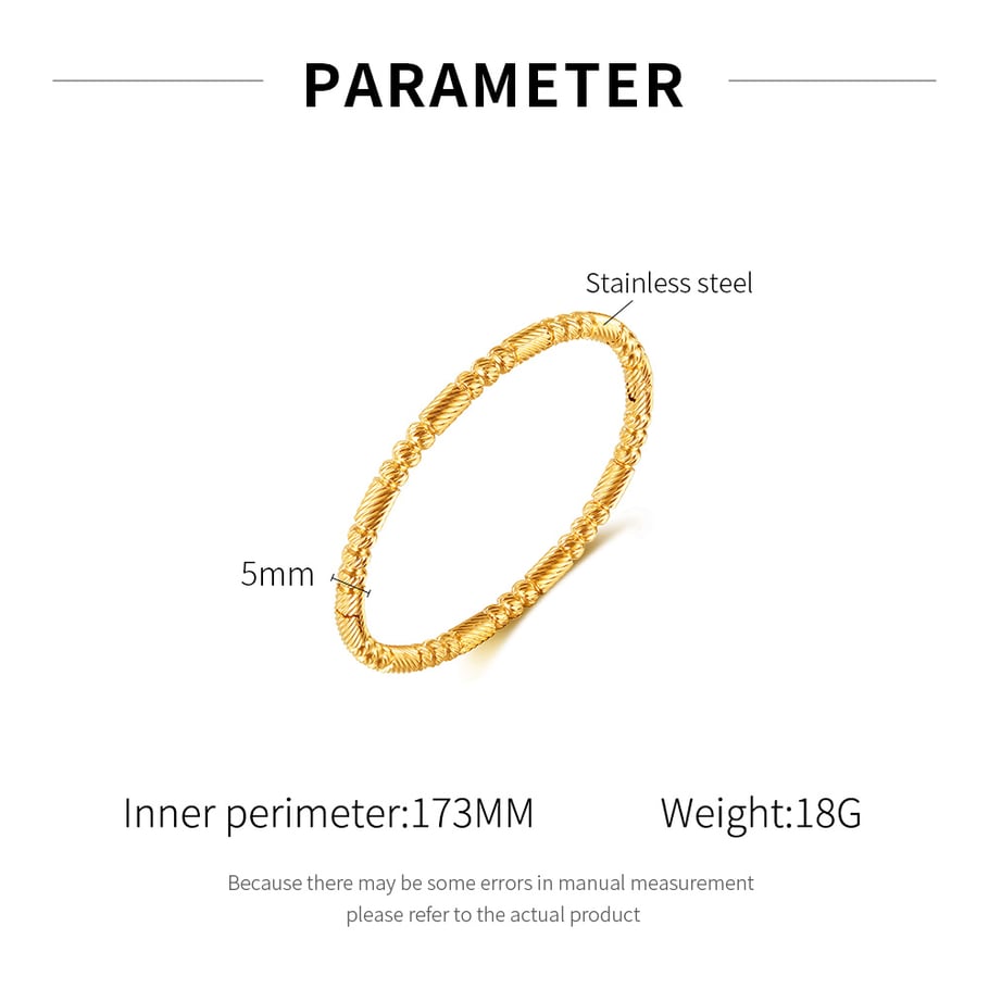 Goldfarbene Armreifen aus Edelstahl der Simple-Serie Bild2