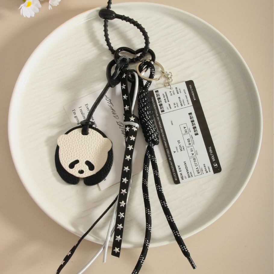 PU-Accessoires im Retro-Stil in Panda-Form für Damentaschen Bild4