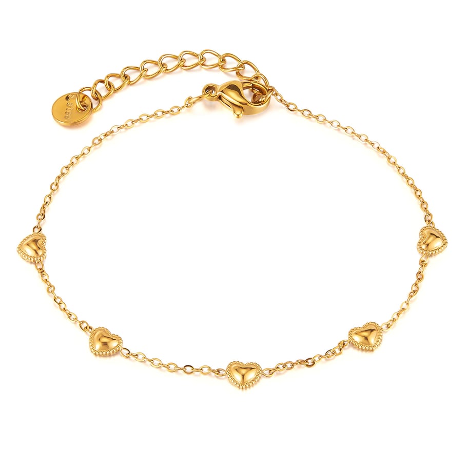 Herz Edelstahl Gold Farbe Charm Armbänder 