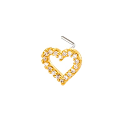 1 pièce de piercing de nez en forme de cœur en cuivre doré et zircon pour femme h5 