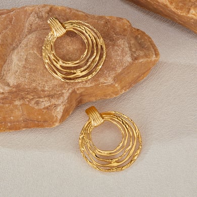 1 Paar Simple Series Tägliche geometrische Edelstahl Goldfarbene Damen-Ohrstecker h5 Bild6