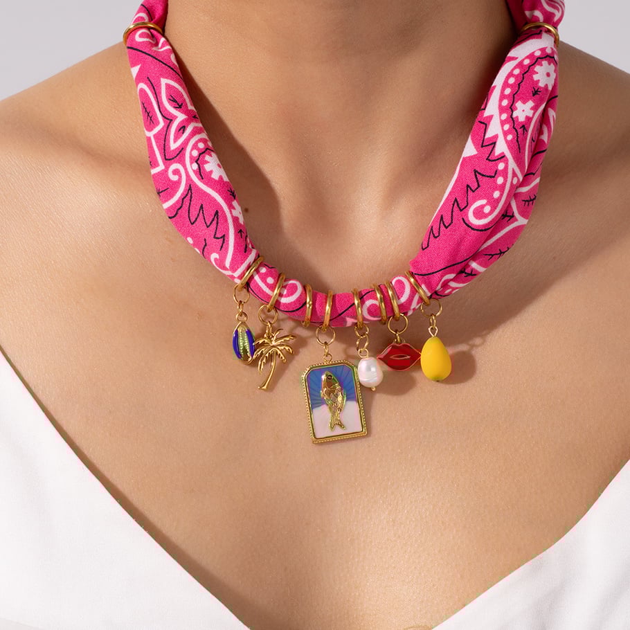 Elegant Kerchief Shell Stainless Steel Gold Color Women's Pendant Necklaces Picture2