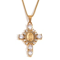 Croce di diamanti della Madonna - Oro - Diamante bianco Immagine3