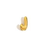 Halskette mit hohlem kleinen Buchstabenanhänger – Gold – J Bild36