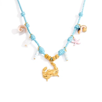 Oceanic Edelstahl-Halsketten mit goldfarbenem Anhänger h5 