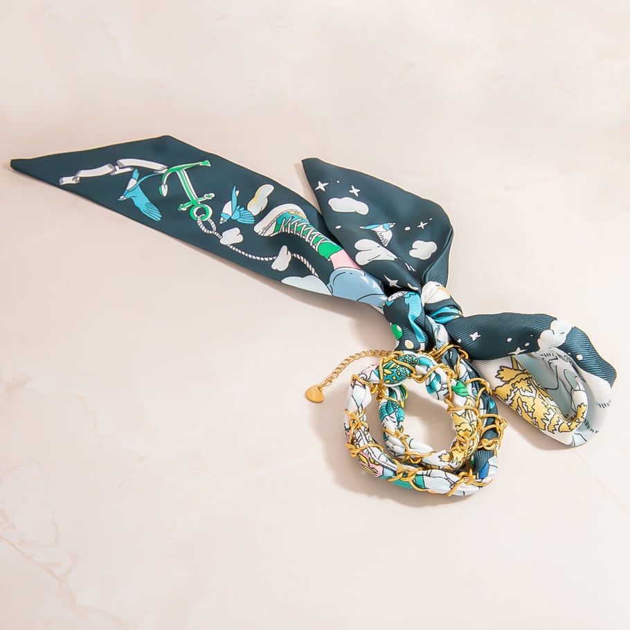 1 Stück Blumen-Seidenschal-Armband Bild5