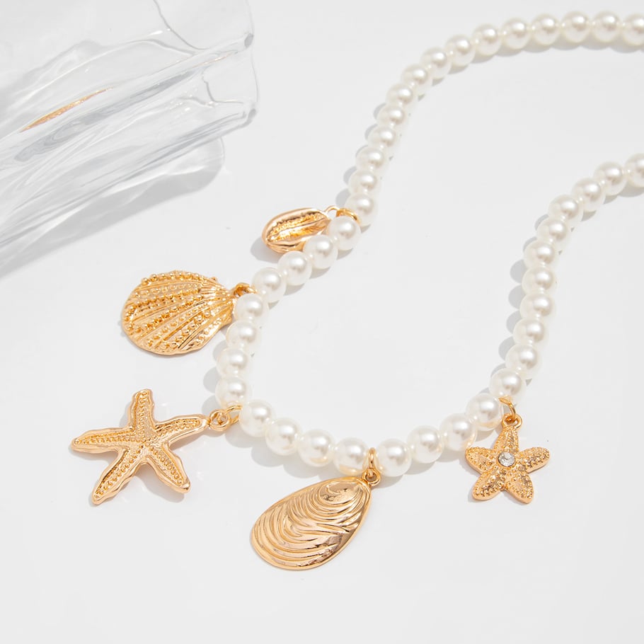 Ins Style Oceanic Alloy Beaded Necklaces Picture6