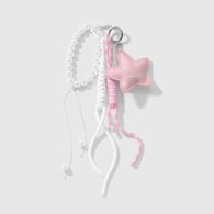 1 pink star keychain 