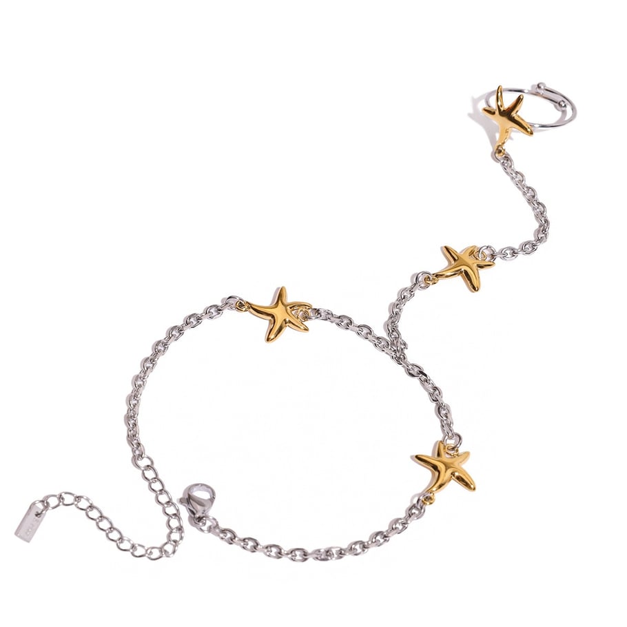 Ins Style Seestern Edelstahl Gold Farbe Charm Armbänder 