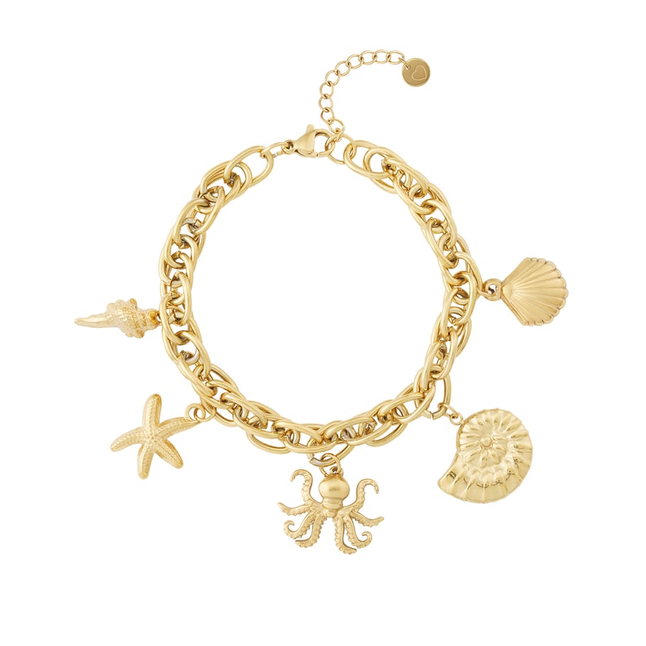 Braccialetti con ciondolo da donna in acciaio inossidabile color oro Octopus Oceanic 
