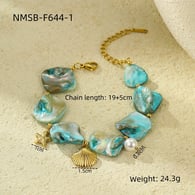 NMSB-F644-1 Pulsera de estrella de mar azul Imagen14