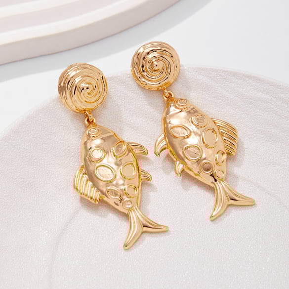 Ins Style Fish Alloy Drop Earrings 2