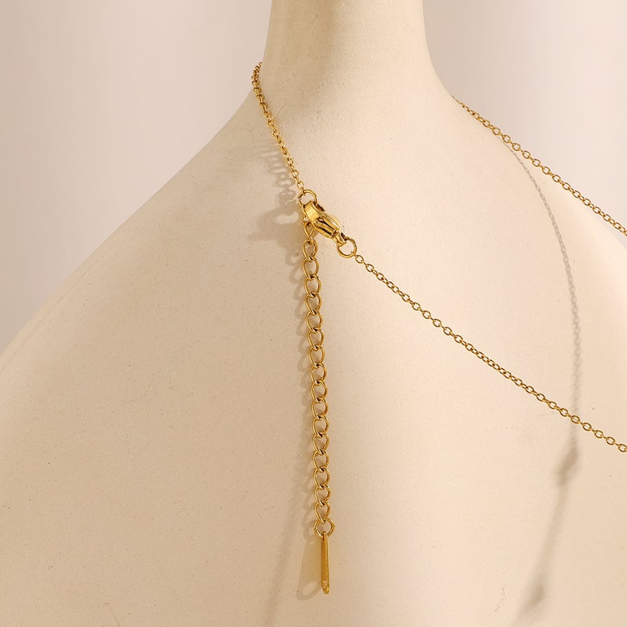 Simple Series Tägliche einfarbige Edelstahl-Kettenhalsketten für Damen Bild3