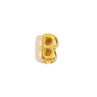 Halskette mit hohlem kleinen Buchstabenanhänger – Gold – B Bild28
