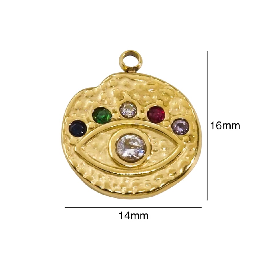 1 Paar Simple Series Retro Eye Edelstahl Goldfarben Damenanhänger 