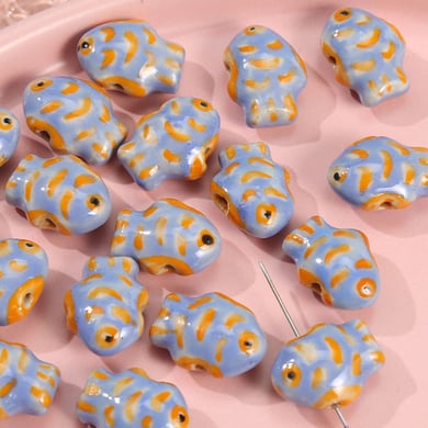 1 pièce de perle en céramique en forme de poisson pour bijoux à faire soi-même h5 Image2