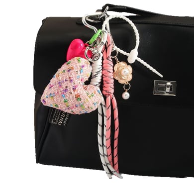 1 Piece Stylish Fabric Girlish Heart - shaped Bow - knot Bag Charms h5 Picture6