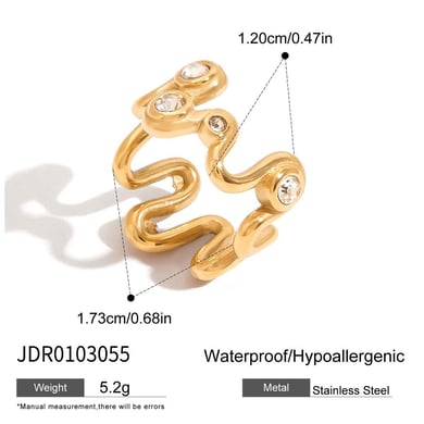  style stainless steel  gold color zircon minimalist rings h5 Picture2
