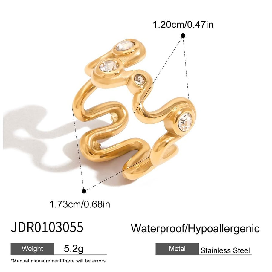  style stainless steel  gold color zircon minimalist rings Picture2