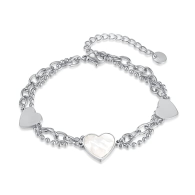 Sweet Heart Stainless Steel Gold Color Charm Bracelets h5 