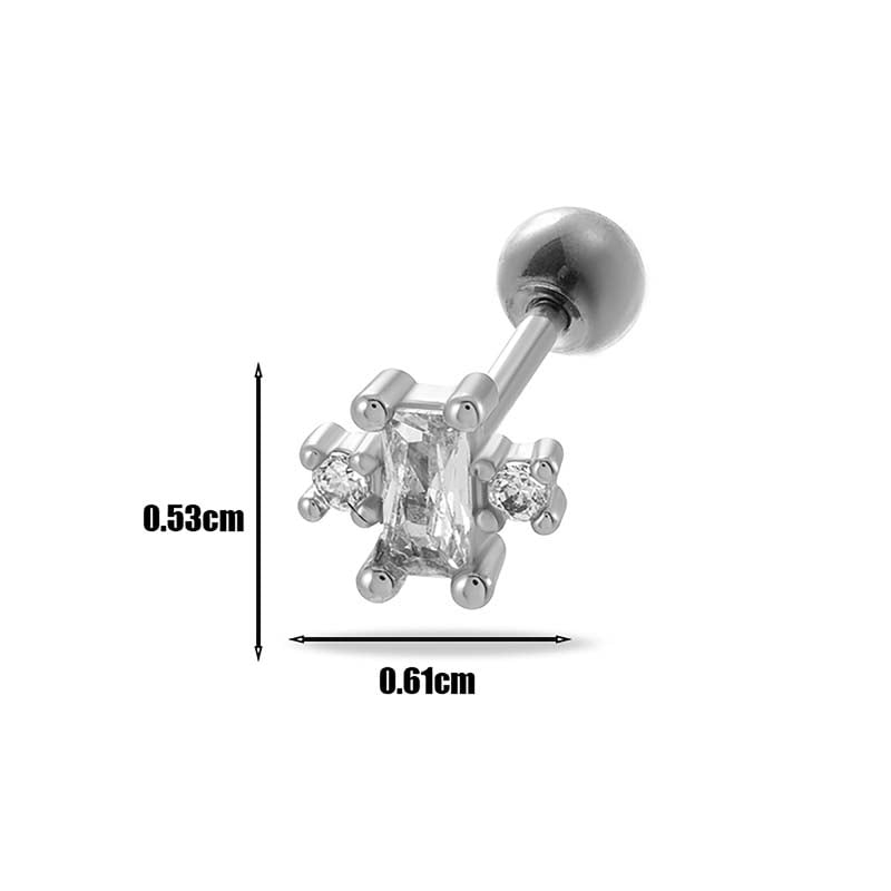1 Pair Simple Series Simple Heart Copper   Gold Color  Zircon Women's Piercings Earrings Picture2