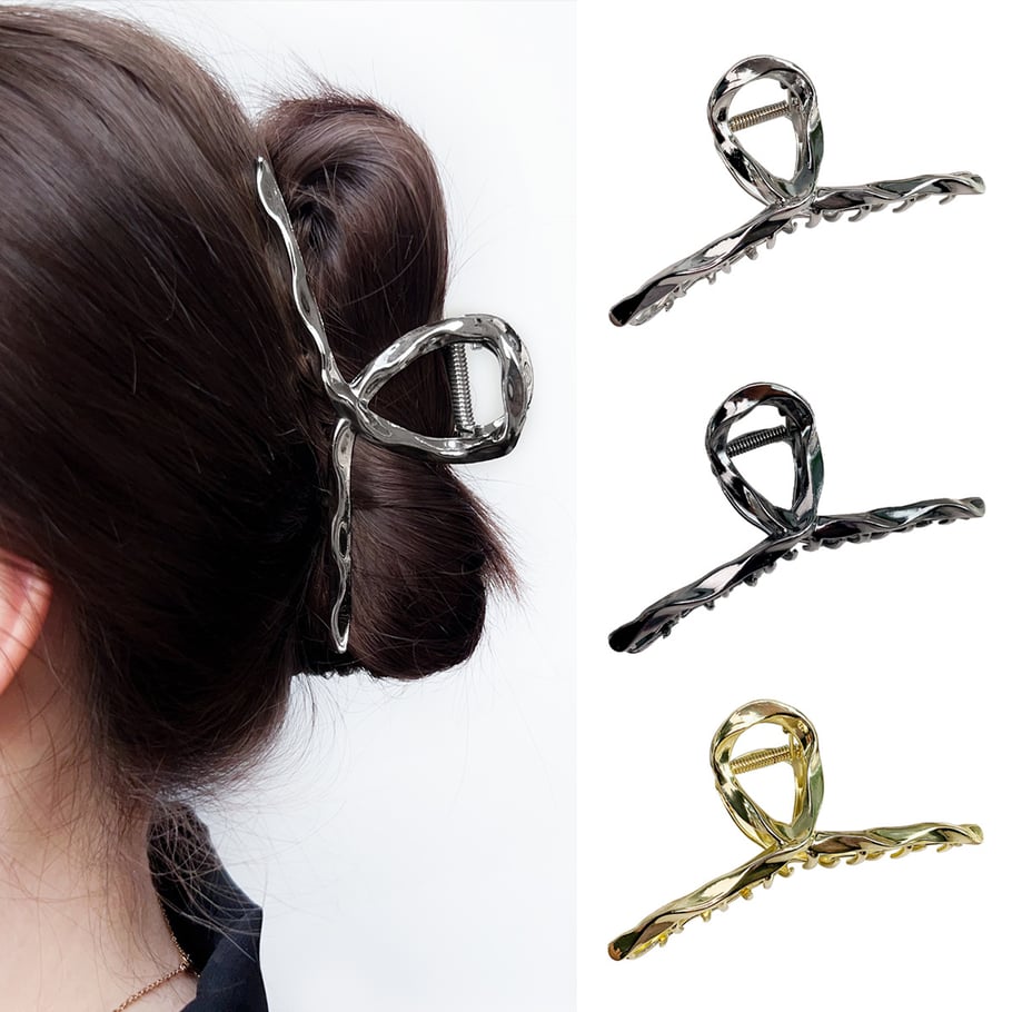 Pinces à cheveux pour femmes, 1 pièce, série simple, décontractée, couleur unie, en alliage Image4