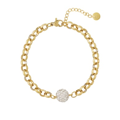 Sparkling Chain Stainless Steel Gold Color Women's Charm Bracelets h5 